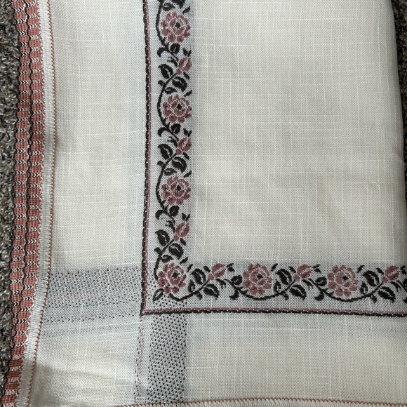 Beautiful Embroidered floral tablecloth 64”x52” Made in West Germany - Picture 1 of 10